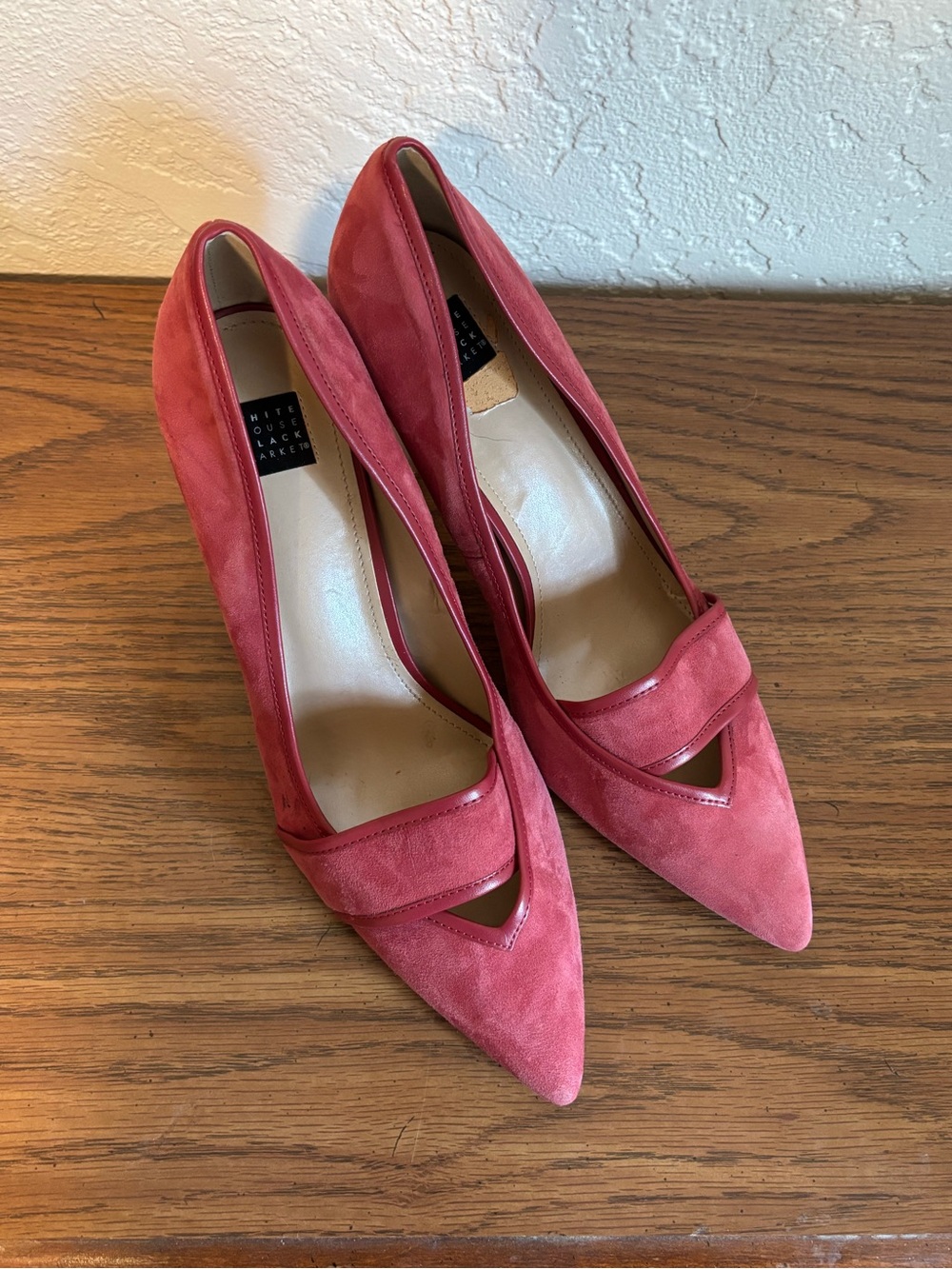 White House Black Market Coral Suede Pointed-Toe Pumps